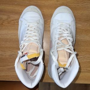 White and pink Nike Blazers